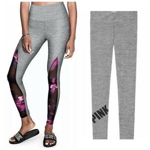 New VS PINK tropical mesh gray ultimate leggings